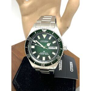 Citizen Men's Watch NY0121-50X Promaster Automatic Diver Green Dial Steel 41mm